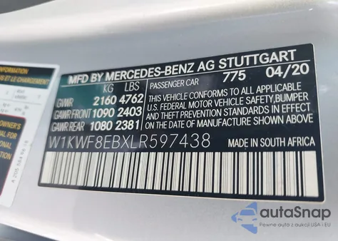 2020 Mercedes-Benz C 300 4Matic from USA, damaged, VIN W1KWF8EBXLR597438